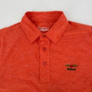 Straight Down Mens Baltusrol Golf Polo Shirt Small Orange Heathered Performance